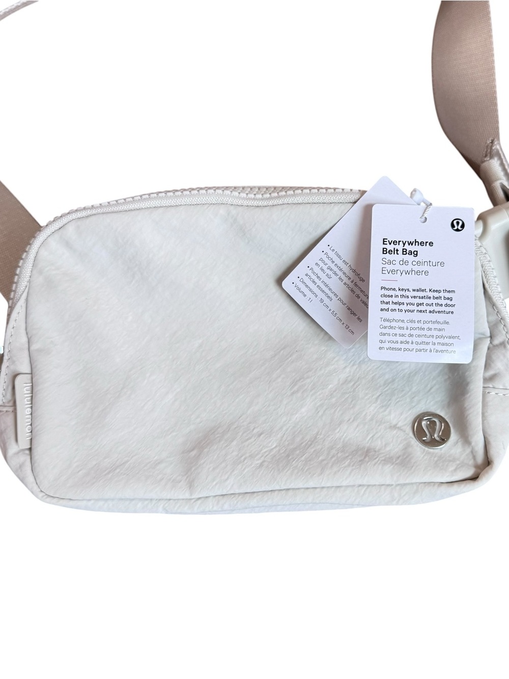 NWT! Lululemon Everywhere Belt Bag White Bone /Silver Hardware